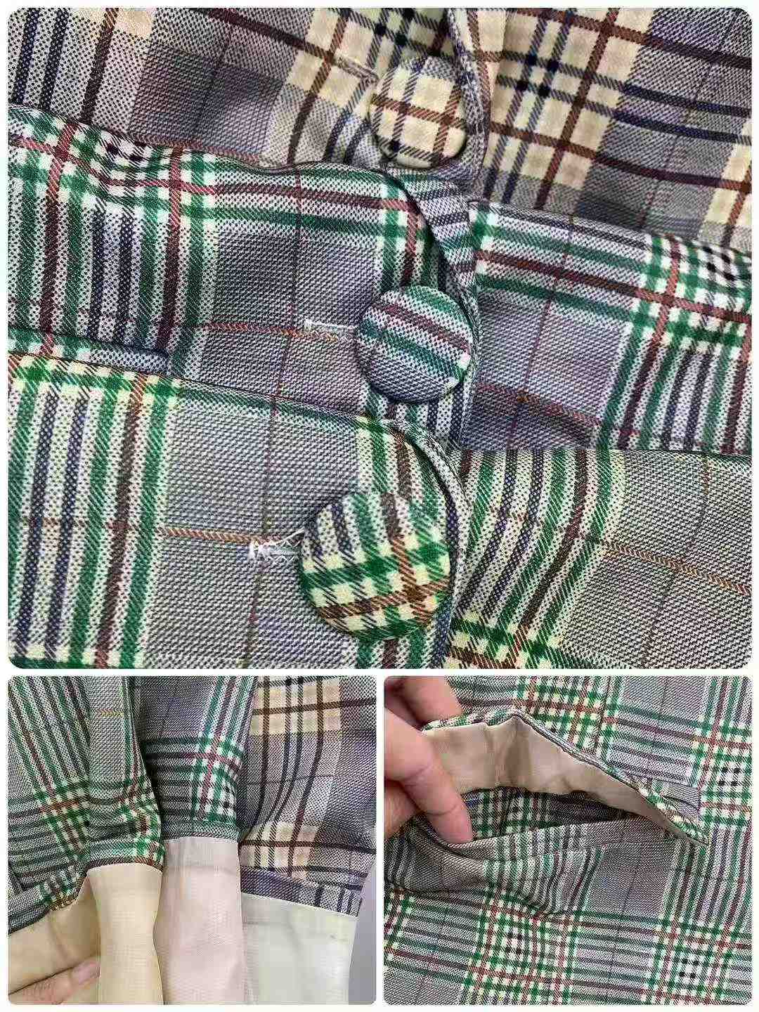 Women's vintage checkered suit jacket