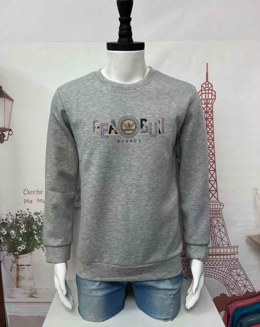 Mens middle-aged round-neck sweatshirt