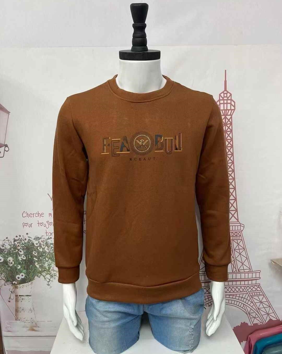 Mens middle-aged round-neck sweatshirt
