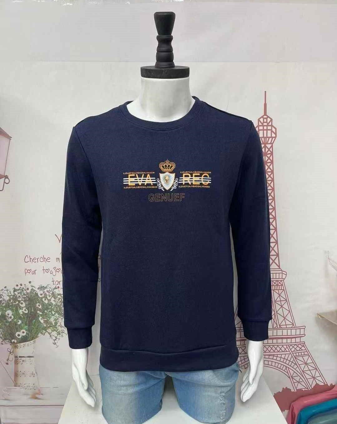 Mens middle-aged round-neck sweatshirt