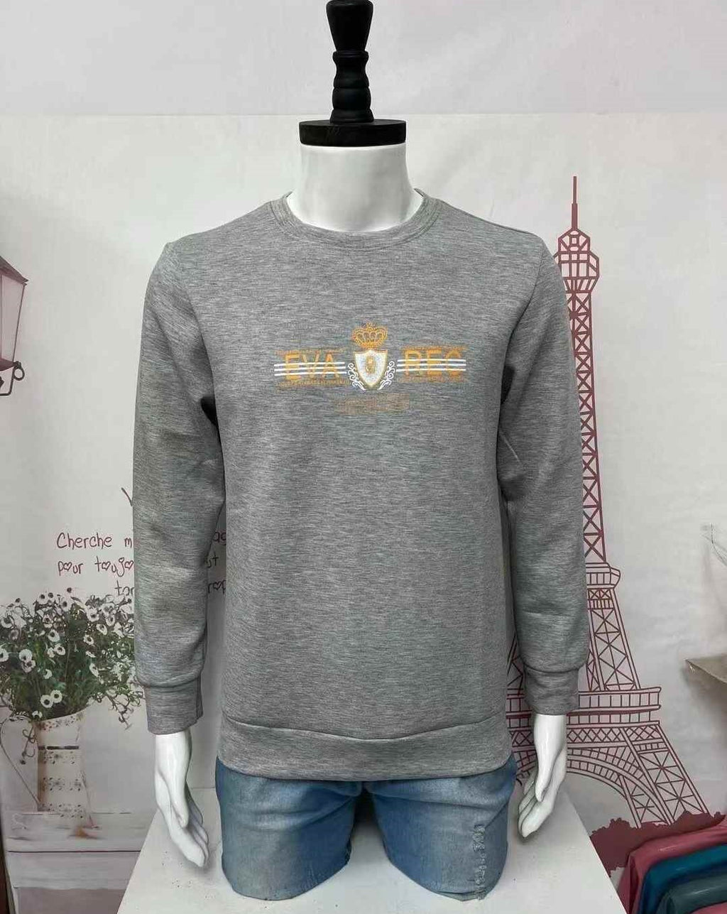 Mens middle-aged round-neck sweatshirt