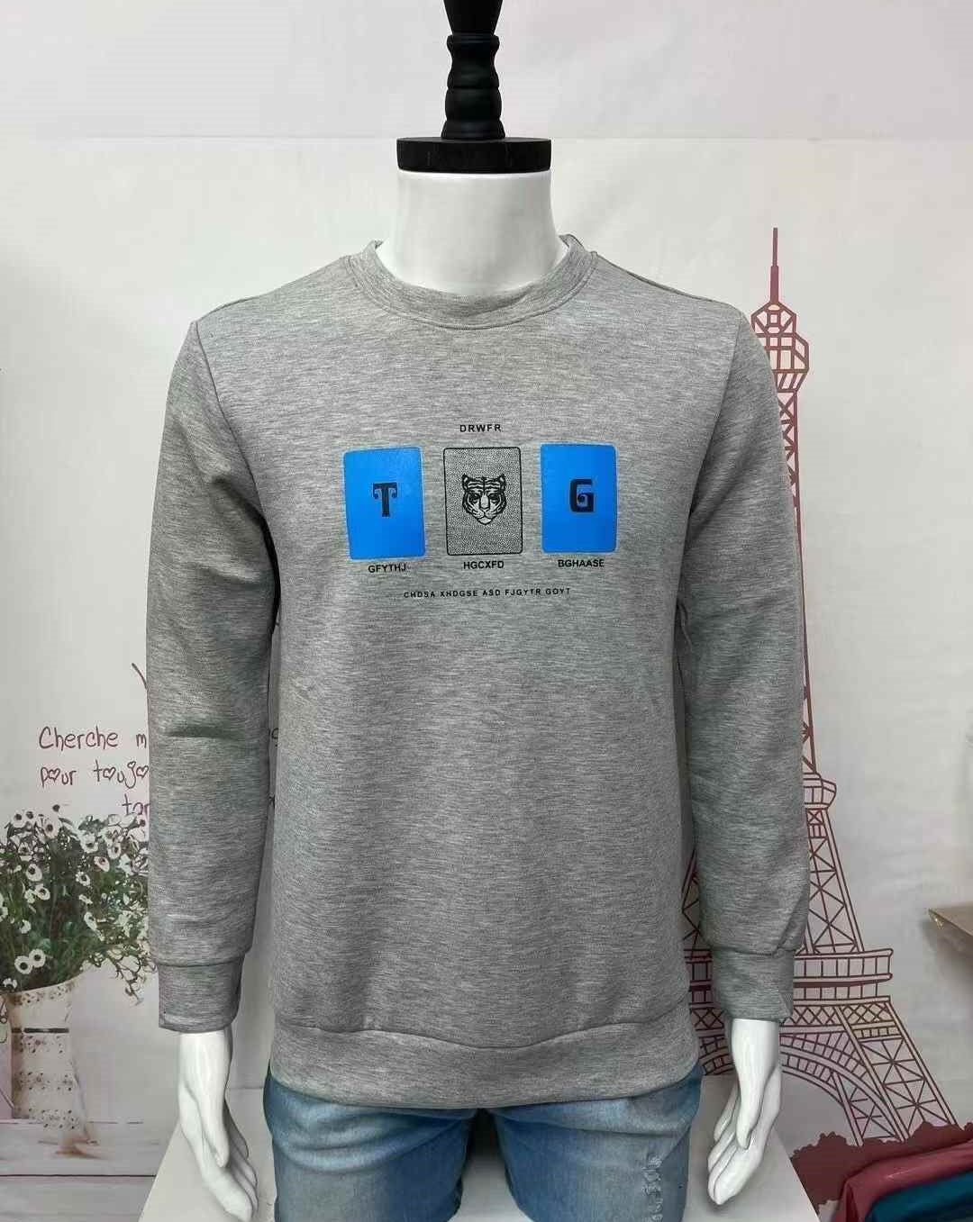 Mens middle-aged round-neck sweatshirt