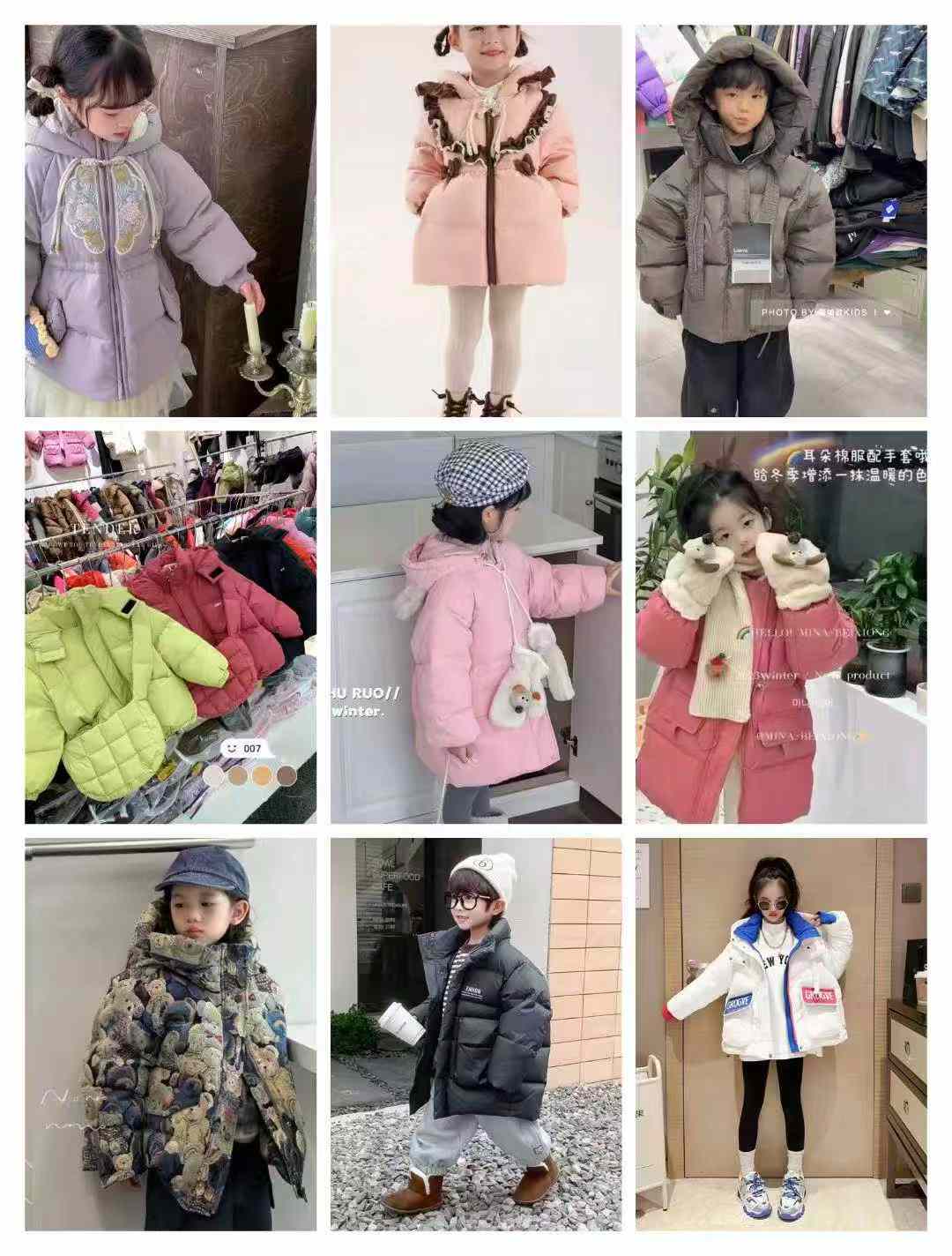 Kid's winter cotton coats