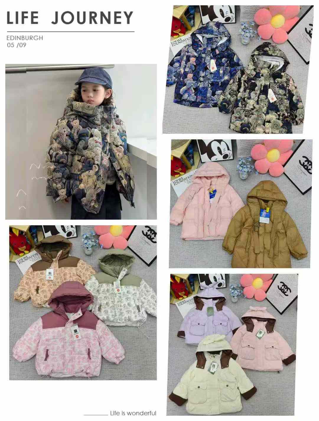 Kid's winter cotton coats