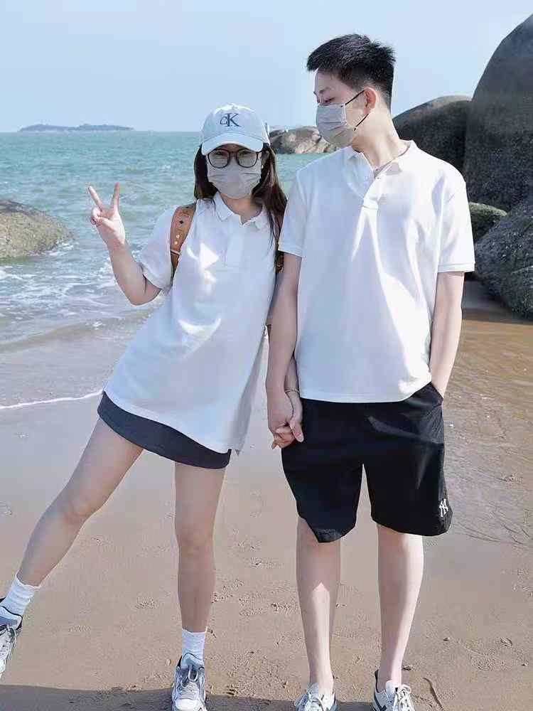 Men's pure white polo shirt