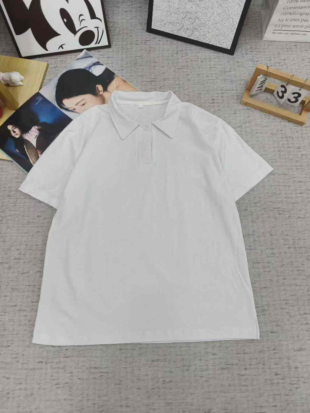 Men's pure white polo shirt