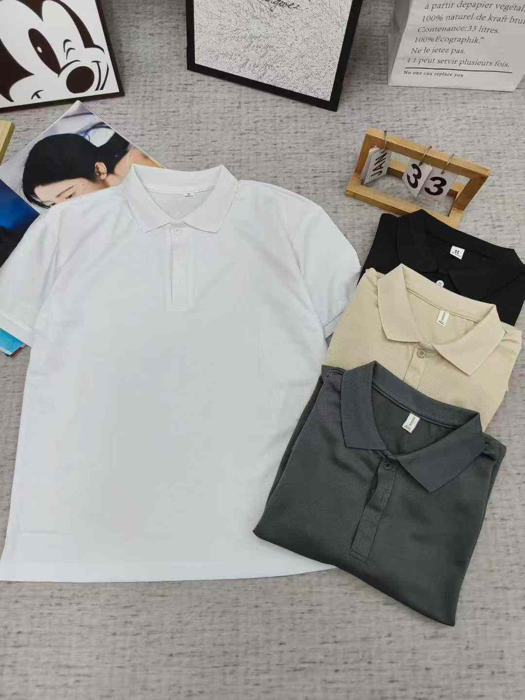 Men's solid-color polo shirt