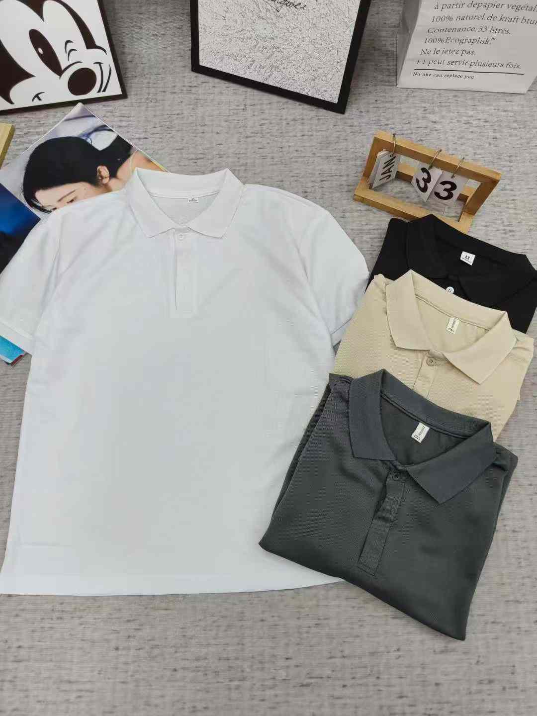 Men's solid-color polo shirt