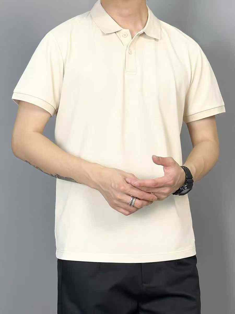 Men's solid-color polo shirt