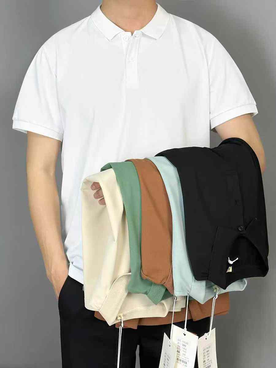 Men's solid-color polo shirt