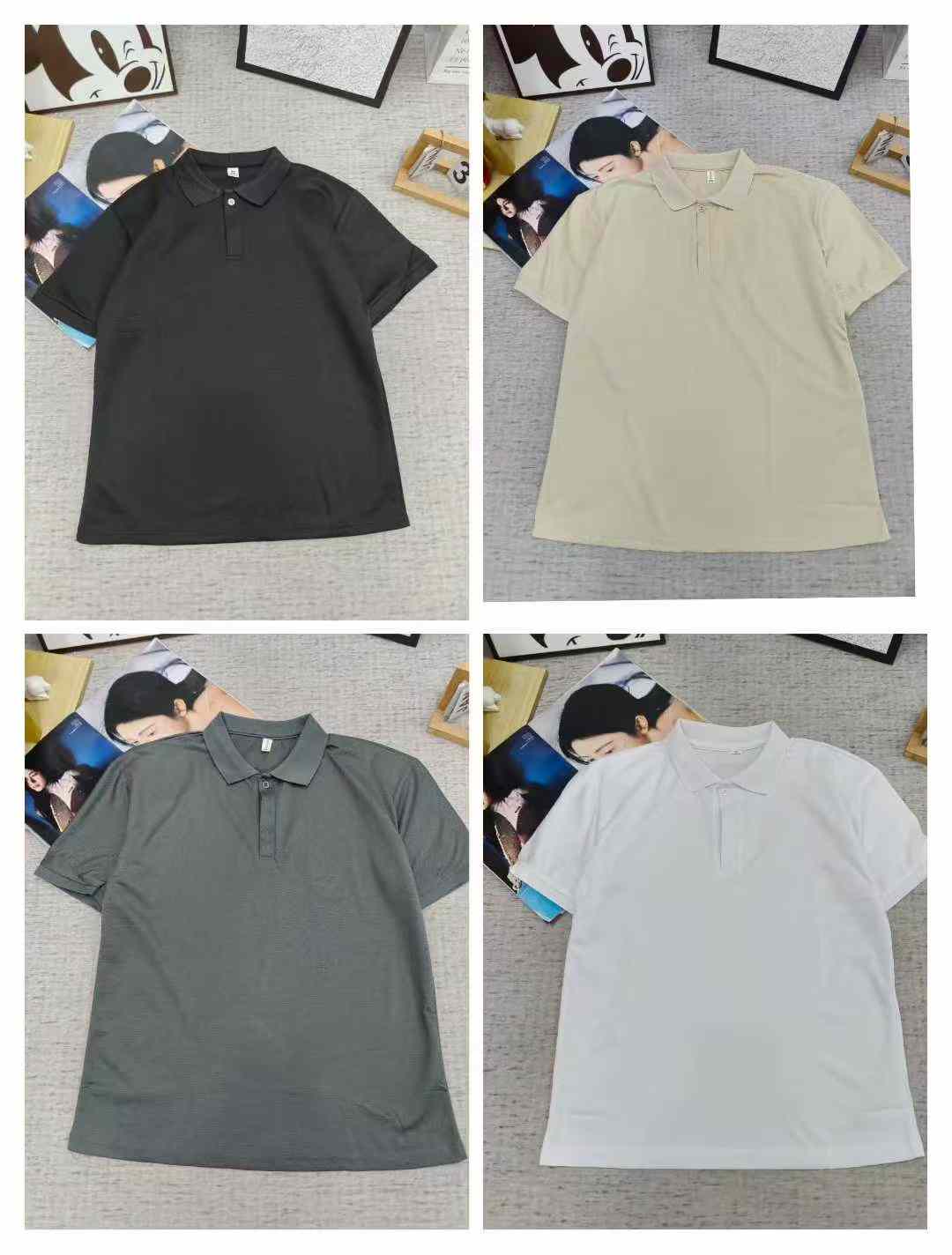 Men's solid-color polo shirt