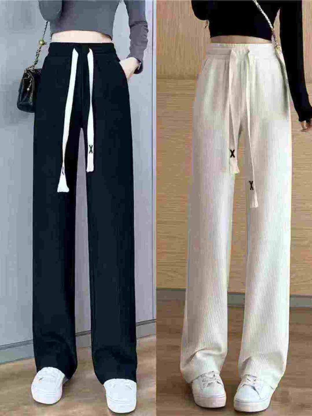 Women's silk wide-leg pants