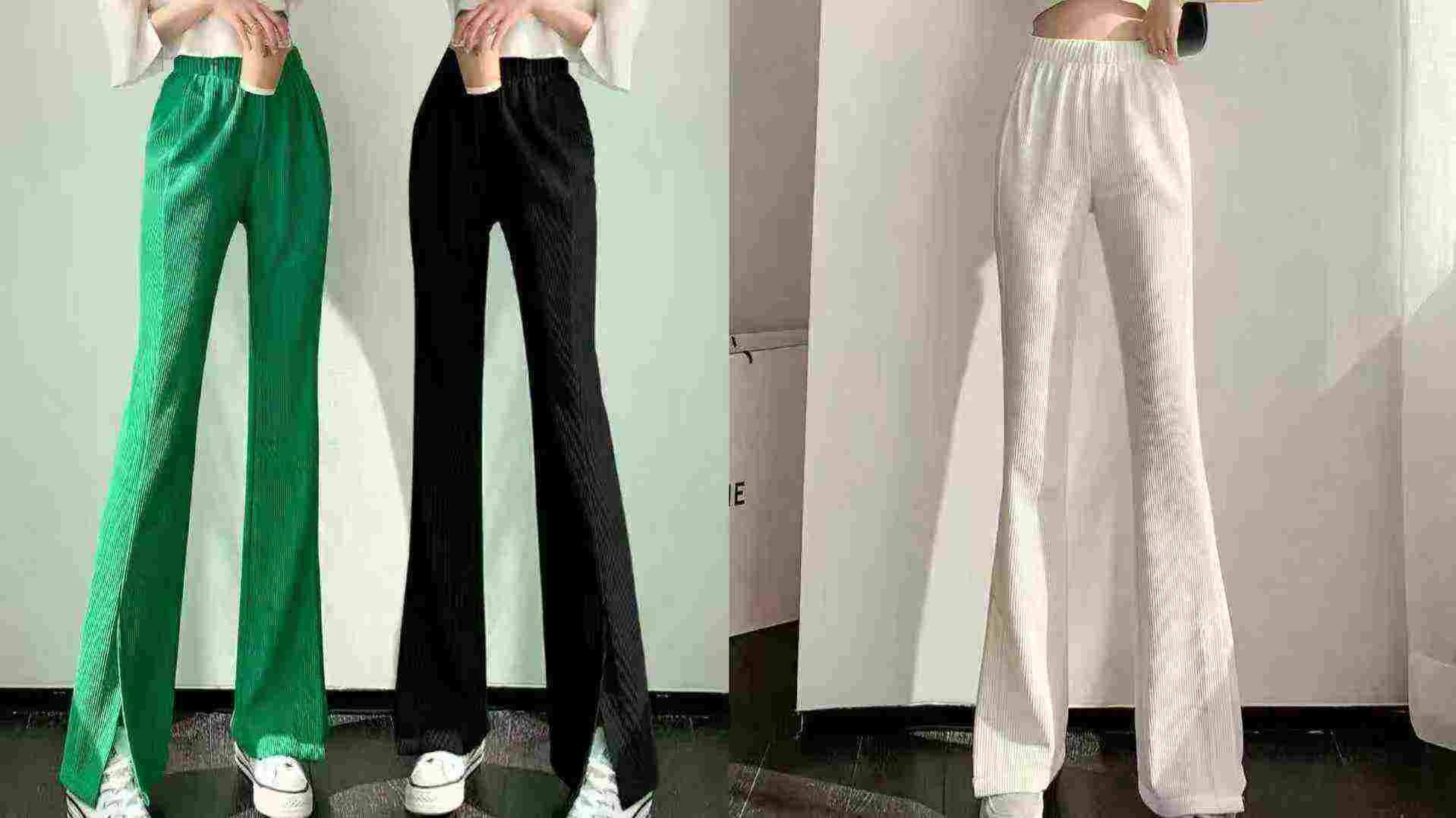 Women's silk wide-leg pants