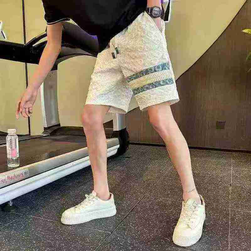 Men's jacquard five-pair pants