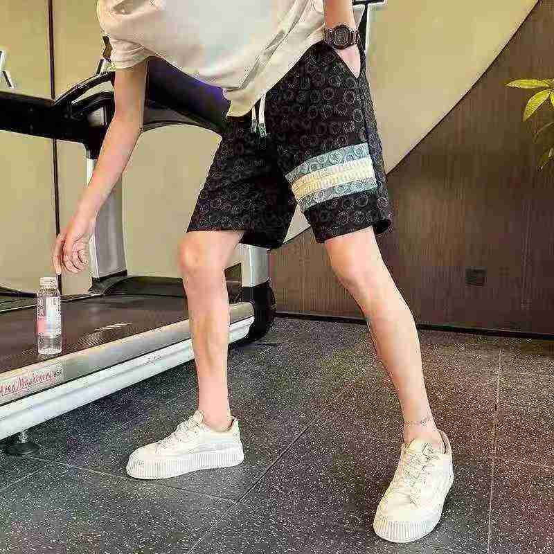 Men's jacquard five-pair pants