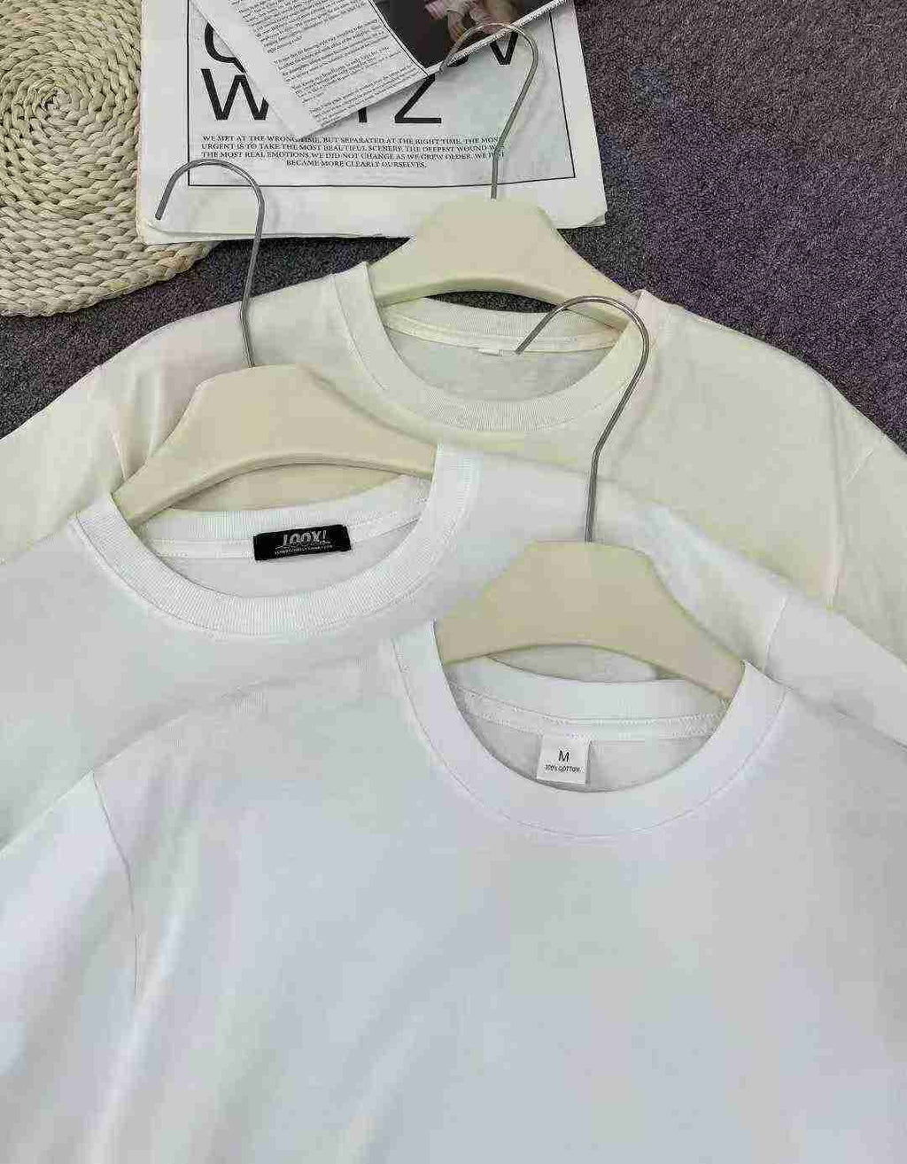 Men's light-colored T-shirt