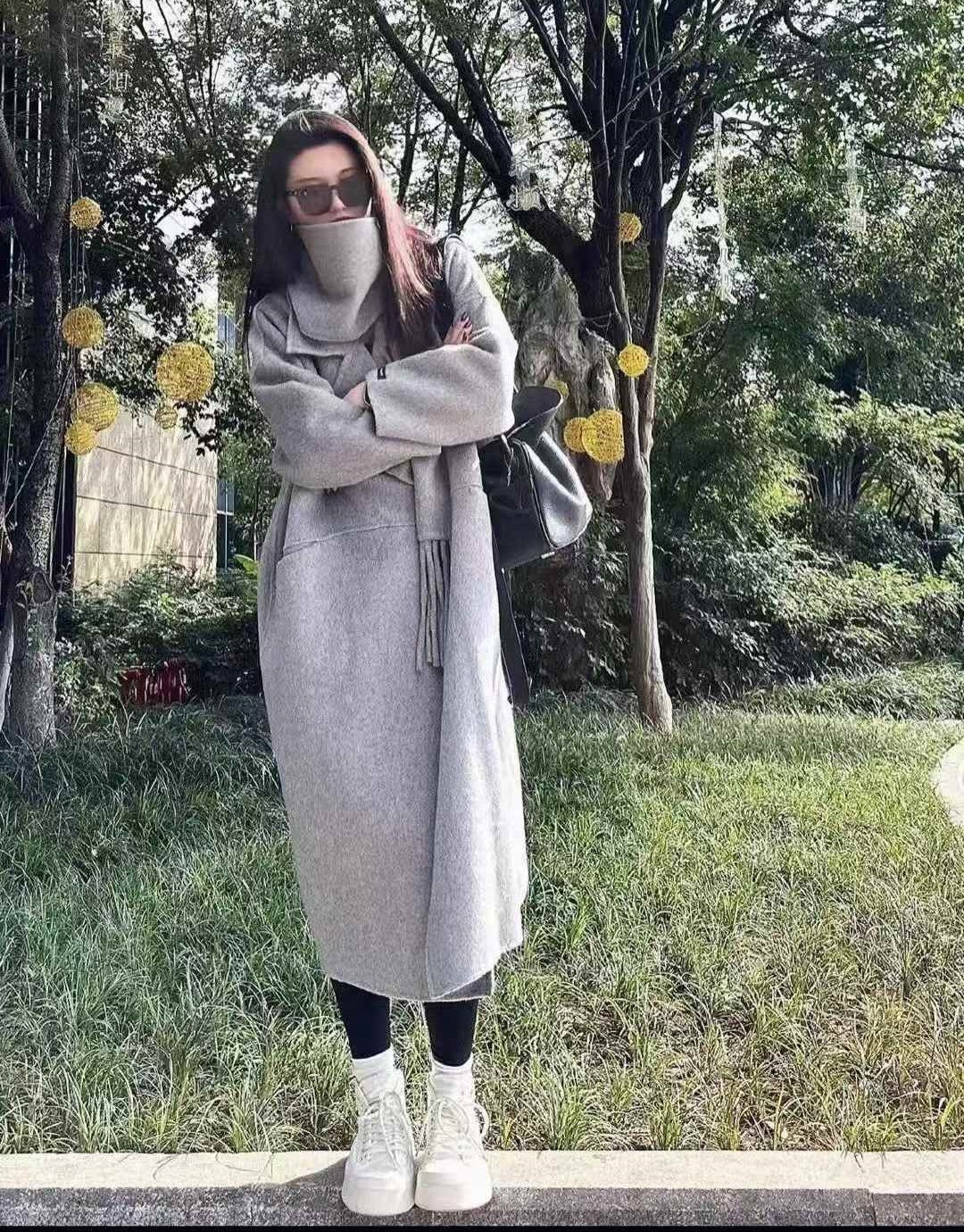 Women woolen overcoat