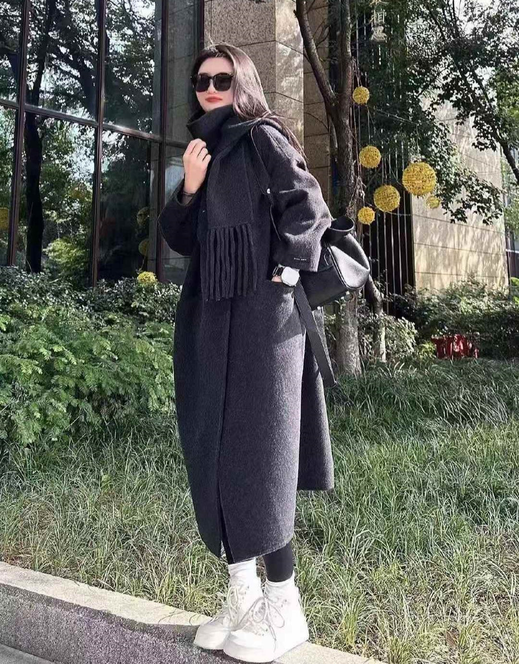 Women woolen overcoat