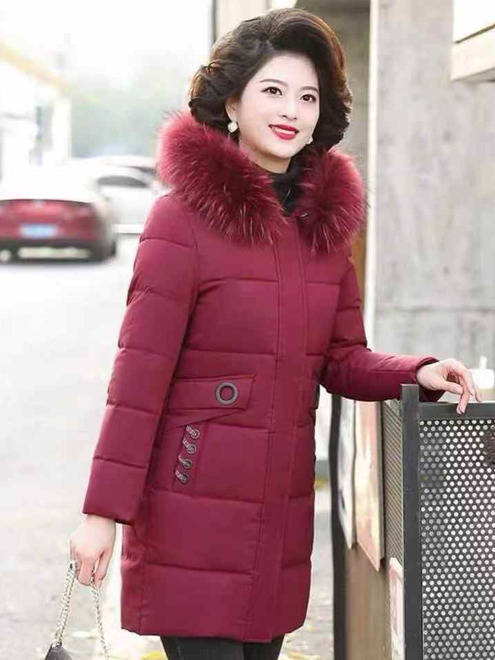 Women middle-aged puffer coat