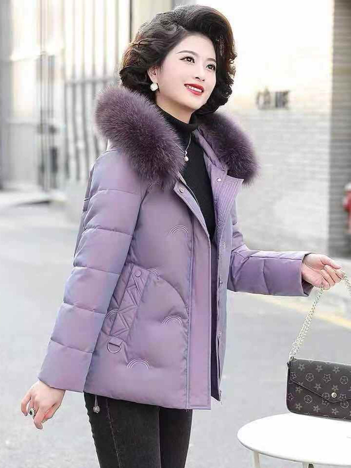 Women middle-aged puffer coat