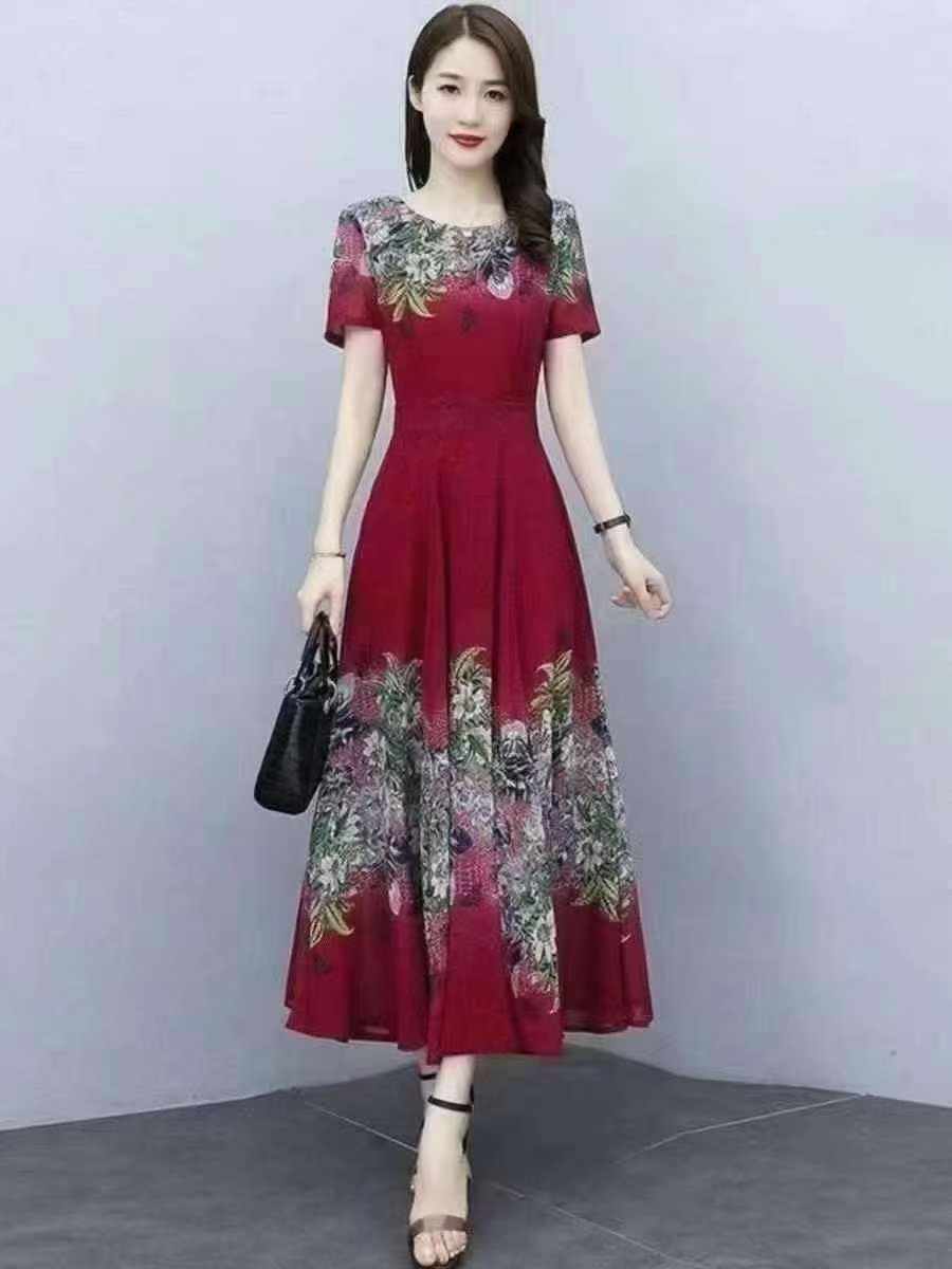 Middle-aged women's breathable dress