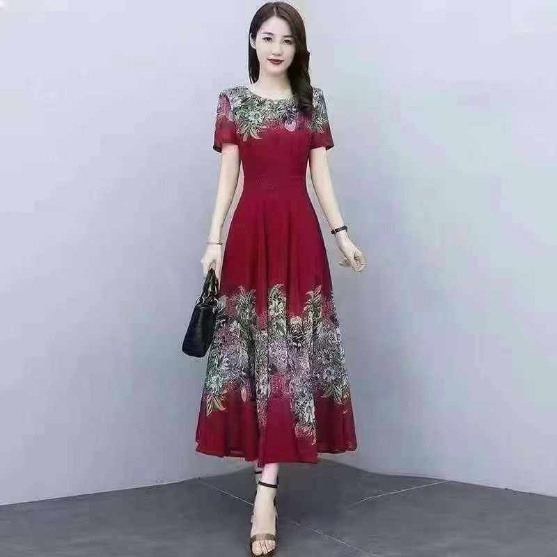 Middle-aged women's breathable dress