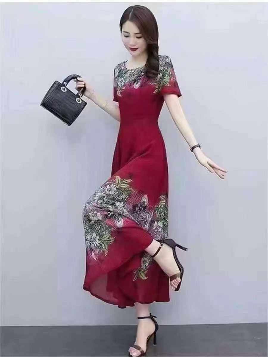 Middle-aged women's breathable dress