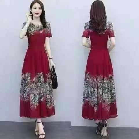 Middle-aged women's breathable dress