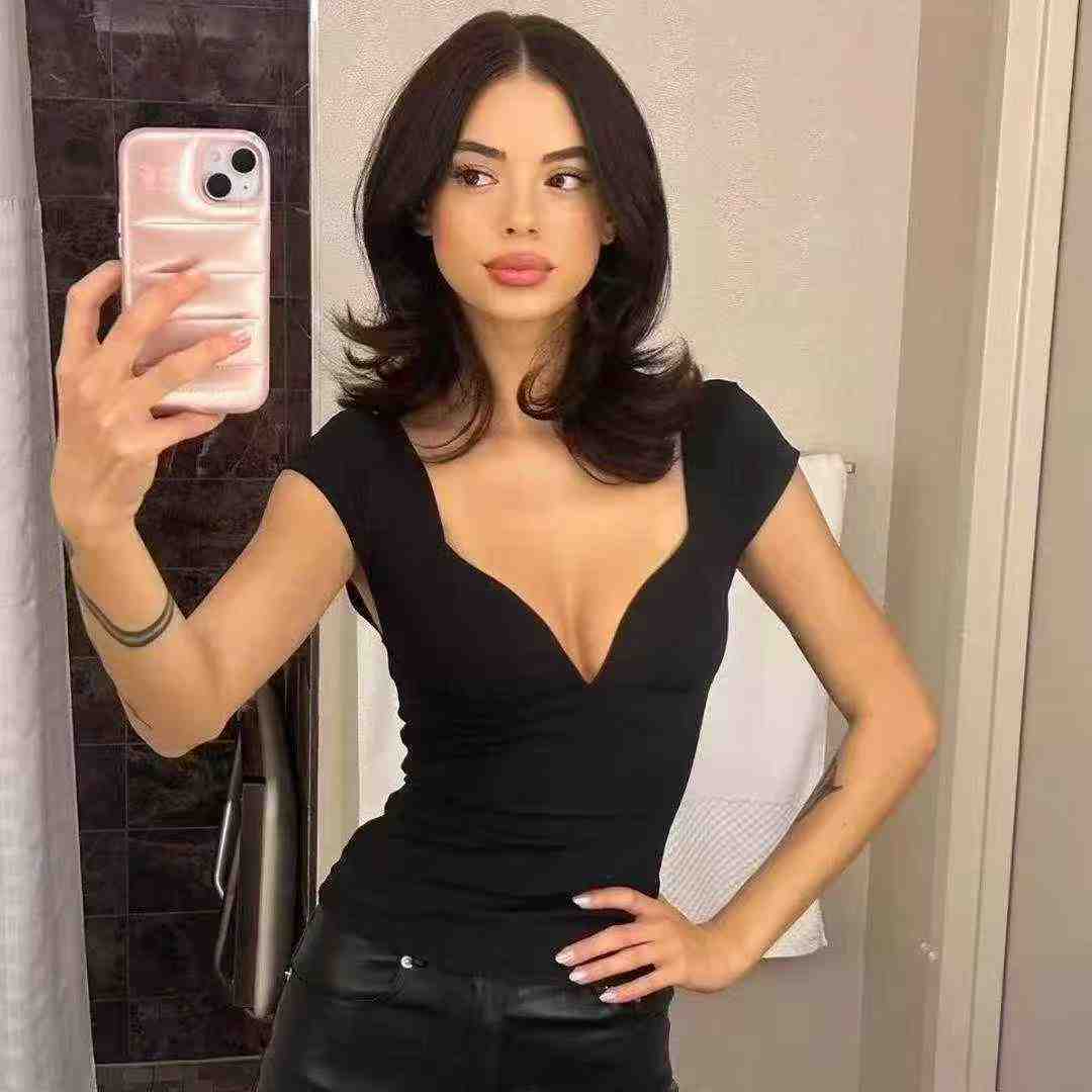 Women's multi-color V-neck vest