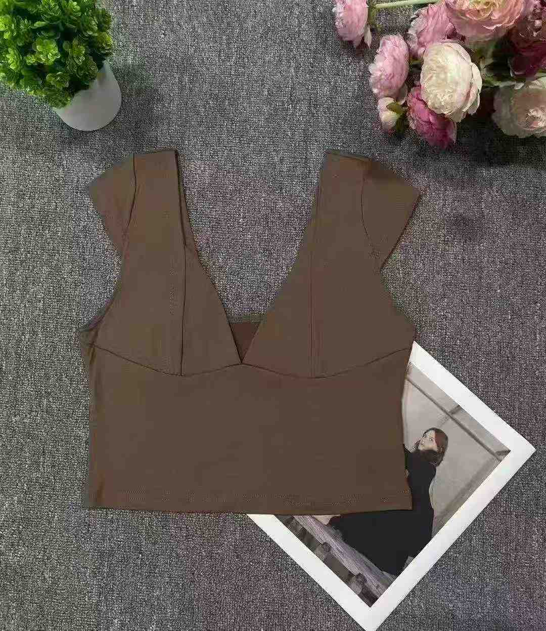 Women's multi-color V-neck vest