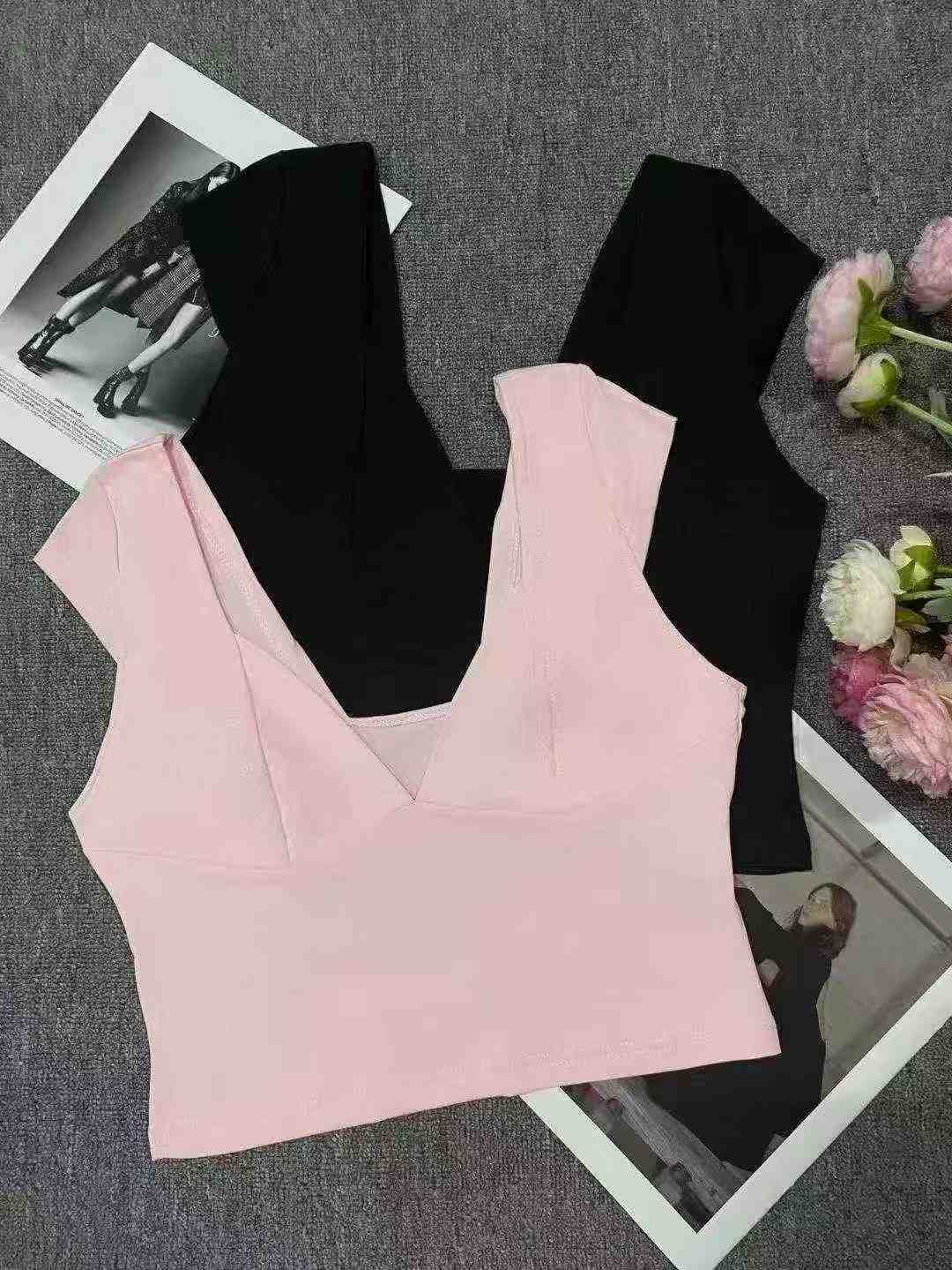Women's multi-color V-neck vest