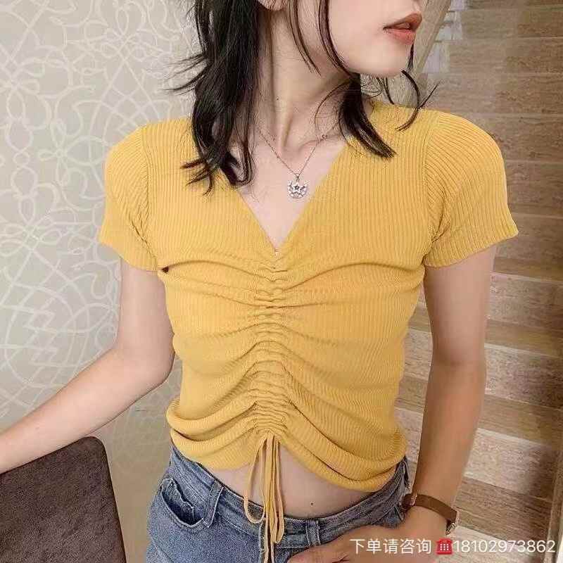 Women drawstring T-shirts