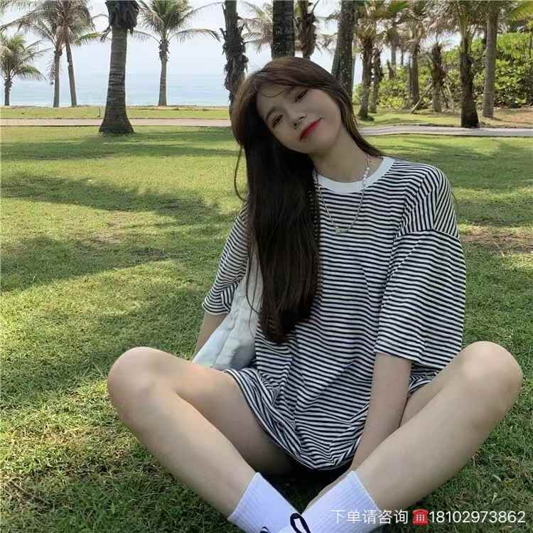 Women stripe oversize T-shirt