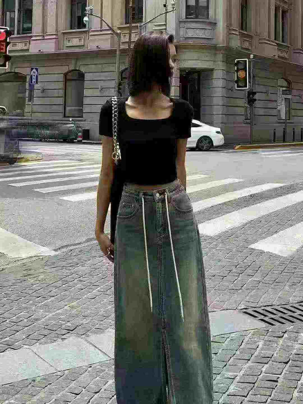 Women's round-neck knitted short-sleeved shirt