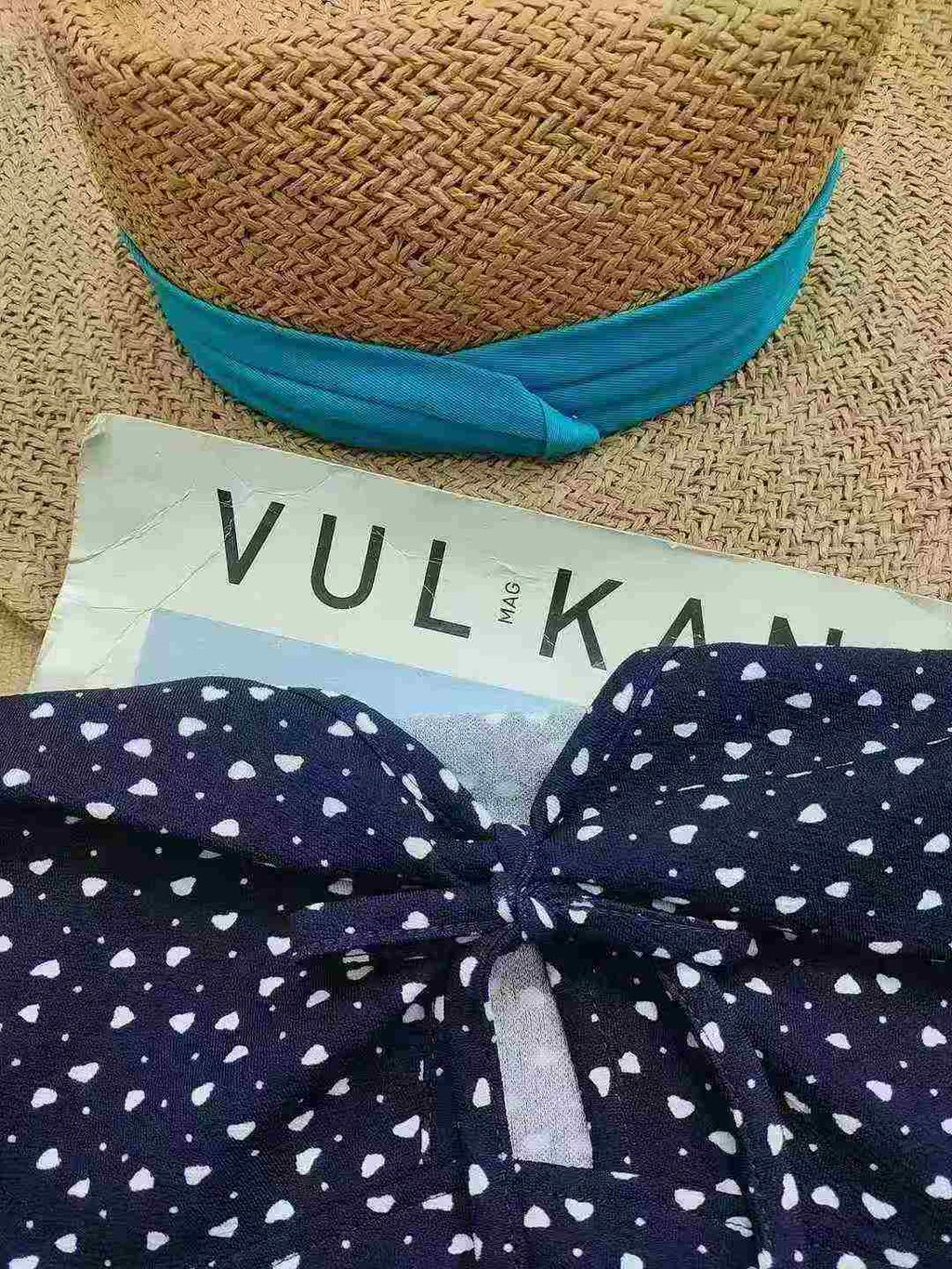 Women's dotted V-neck blouse