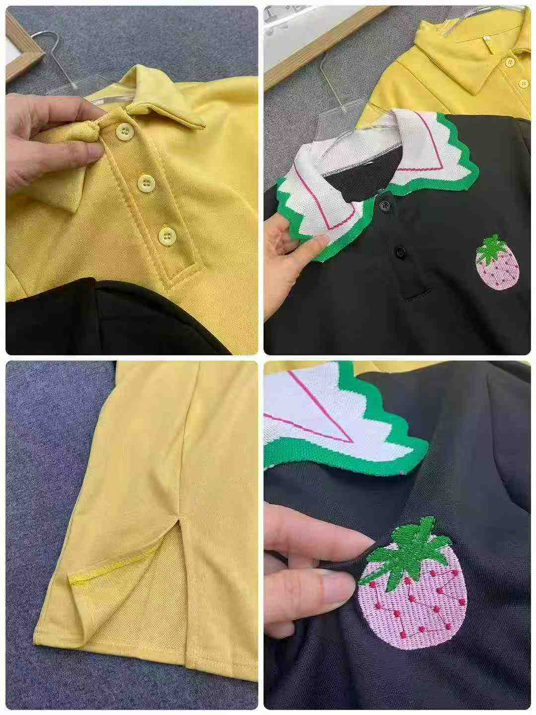 Women's slit POLO collar long dress