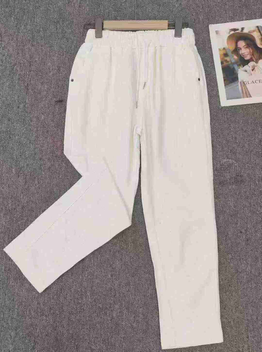 Women's washed cotton pants