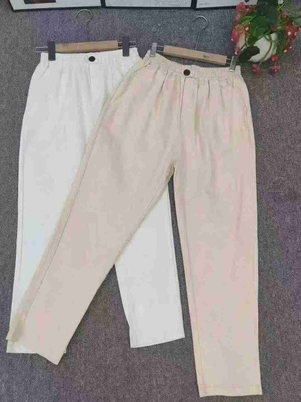 Women's washed cotton pants