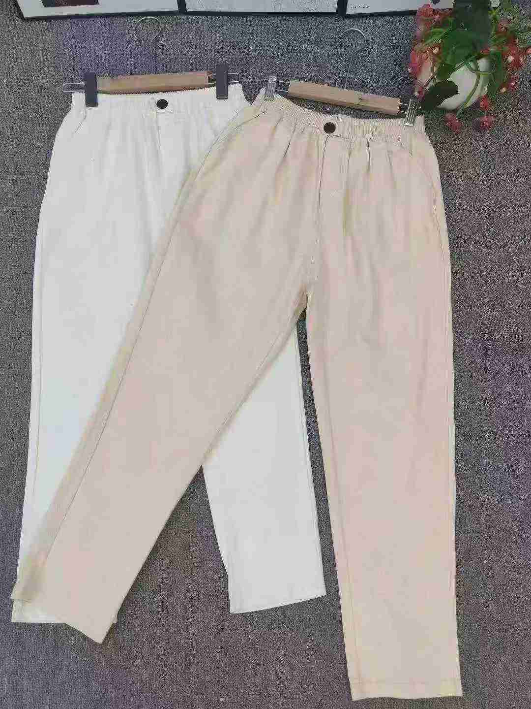 Women's washed cotton pants