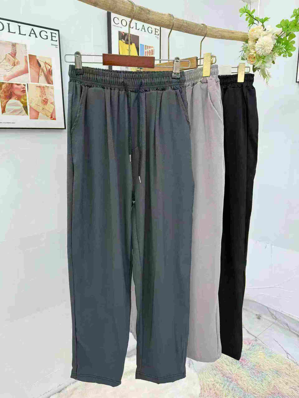 Men's elastic waist casual long pants