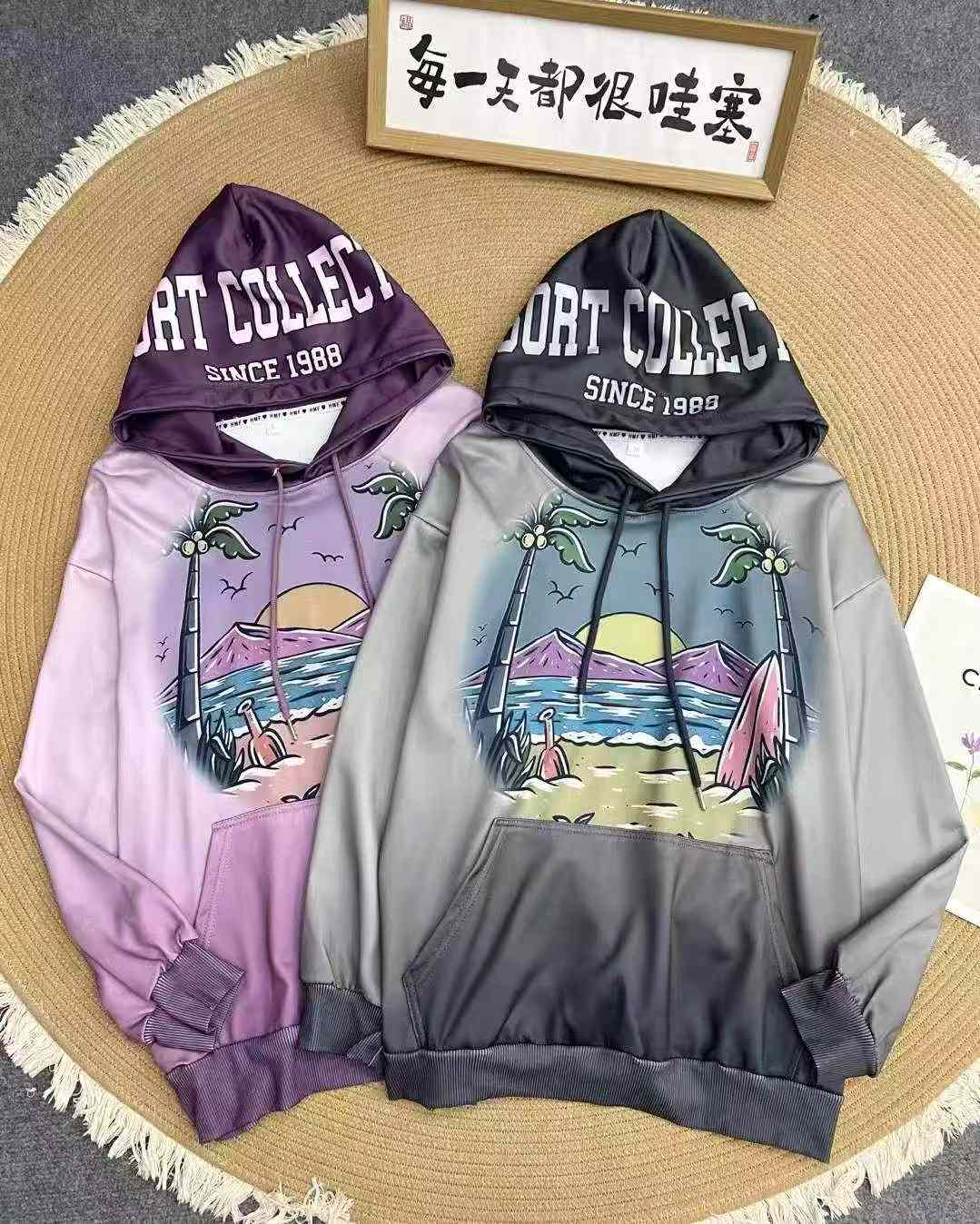 Women alphabet pattern hoodies