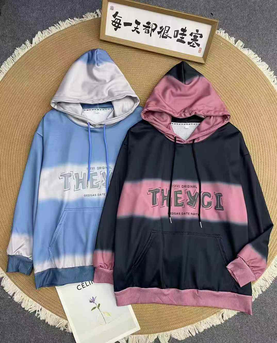 Women alphabet pattern hoodies