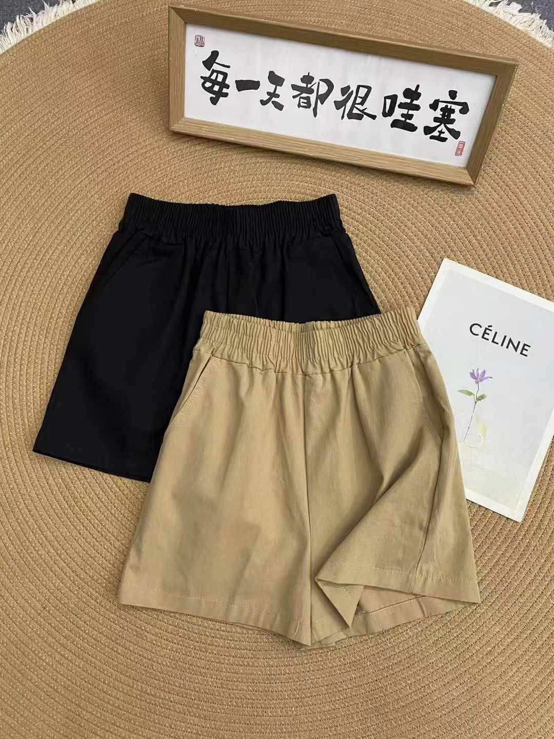 Women pure cotton cargo shorts
