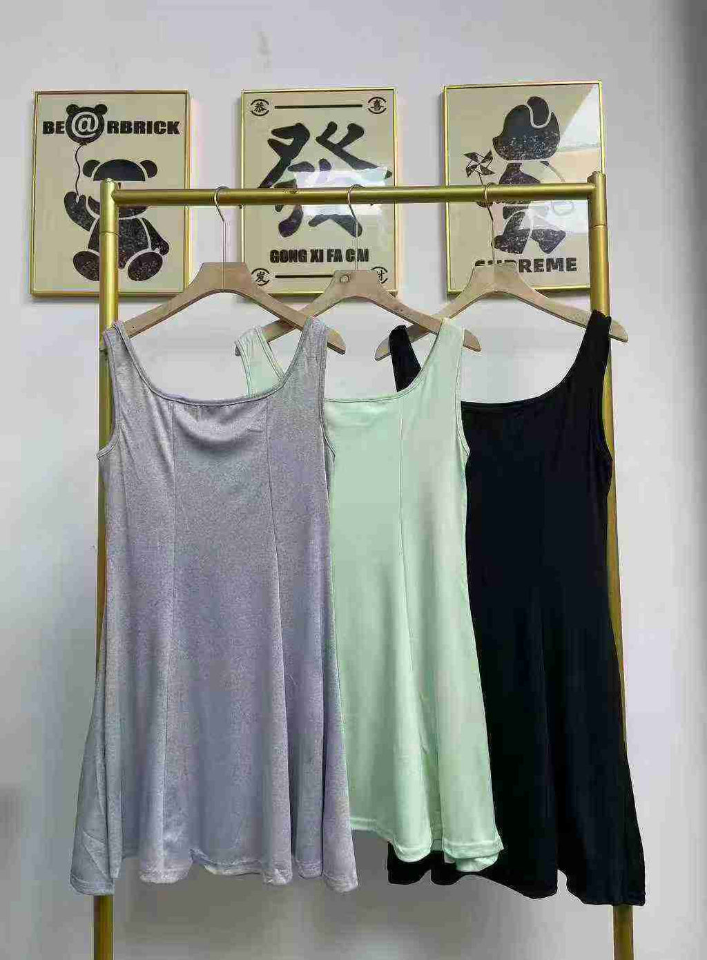 Women's silk ribbed backless short-sleeved dress