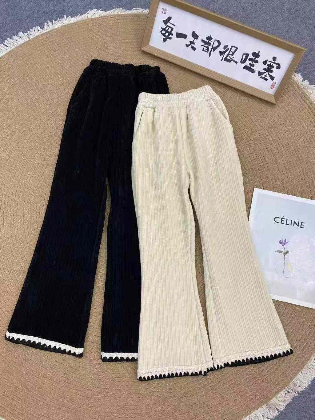 Kids chenier thickened pants