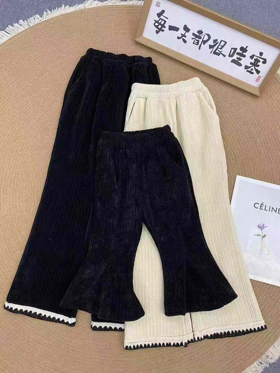 Kids chenier thickened pants