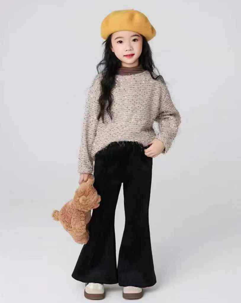 Kids chenier thickened pants