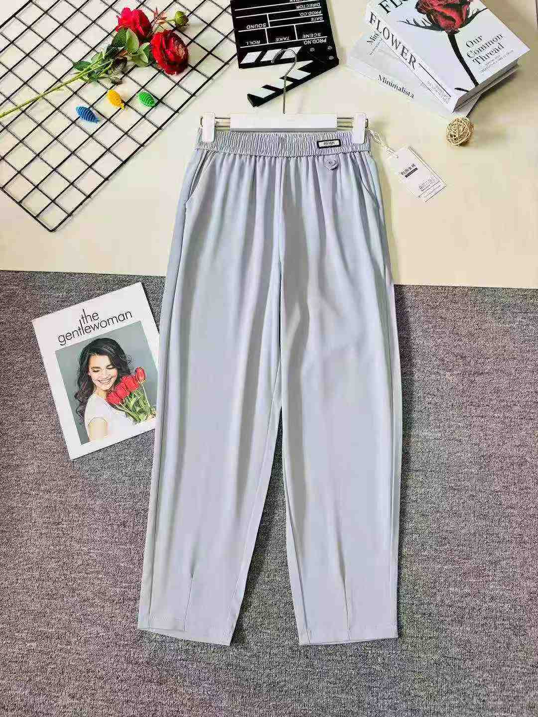 Women's casual straight-leg cigarette-shaped trousers