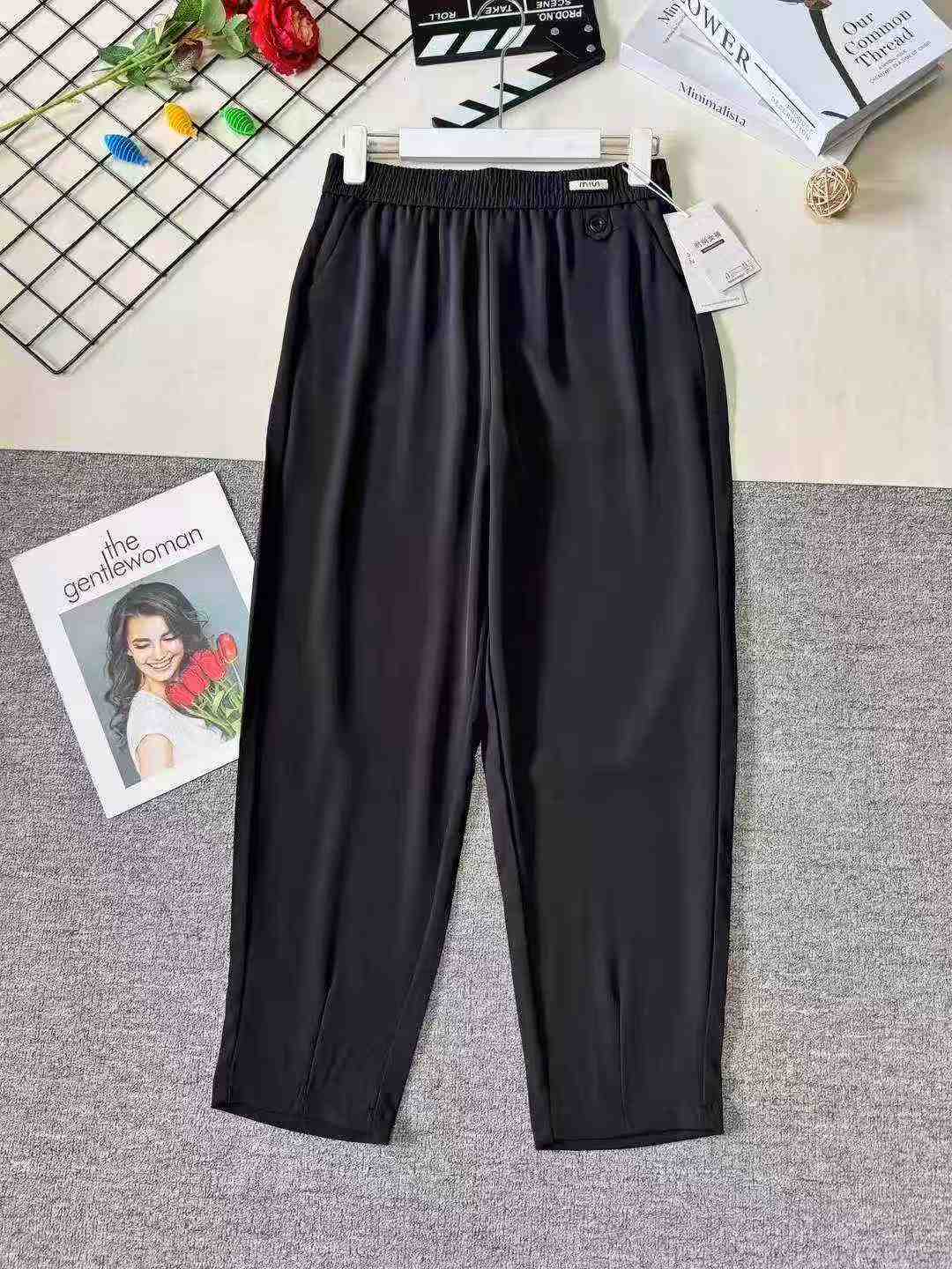 Women's casual straight-leg cigarette-shaped trousers