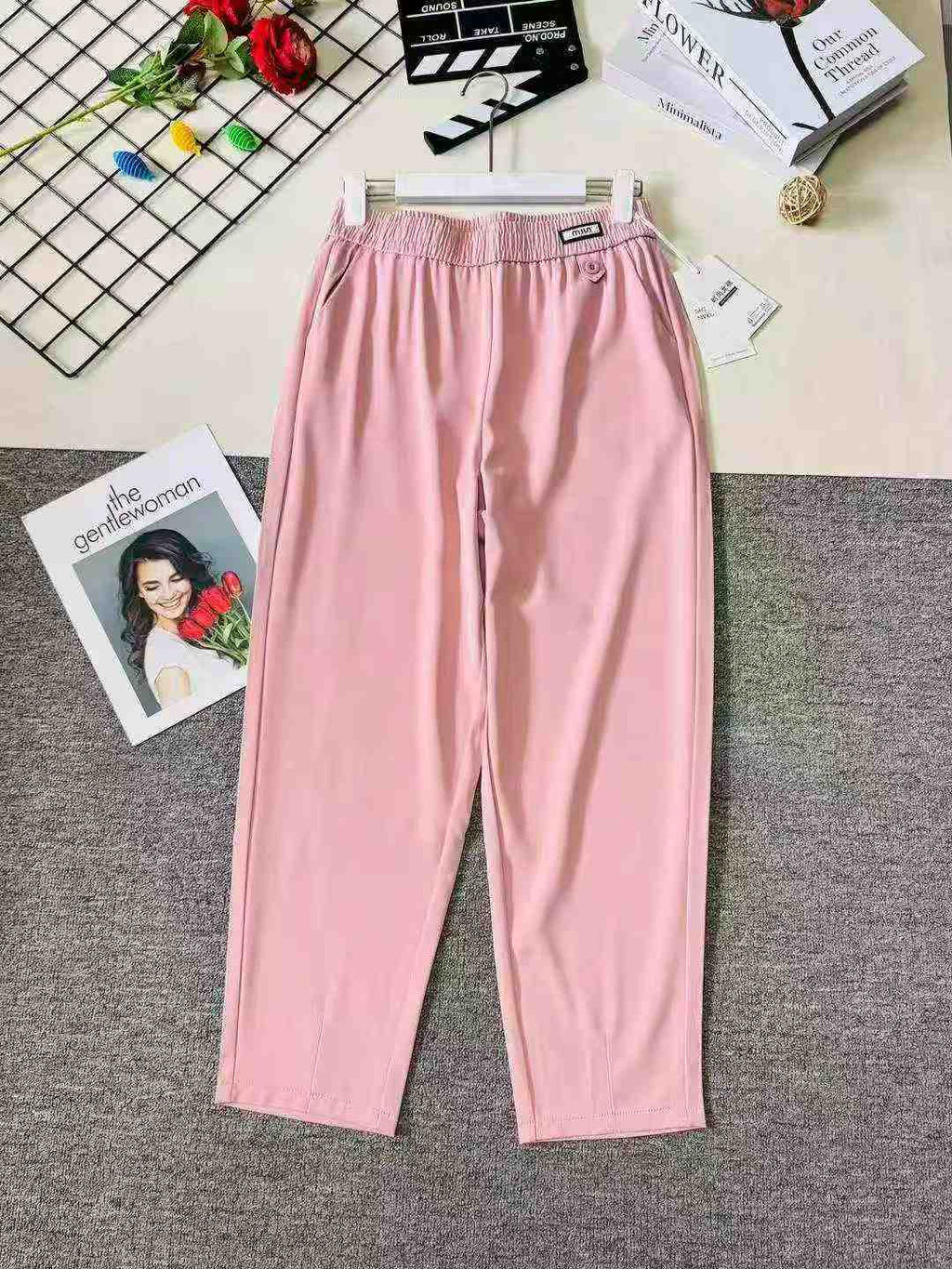 Women's casual straight-leg cigarette-shaped trousers
